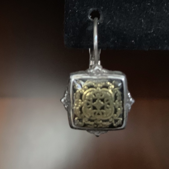 Brighton Silver & Gold enamel earrings - Picture 2 of 4